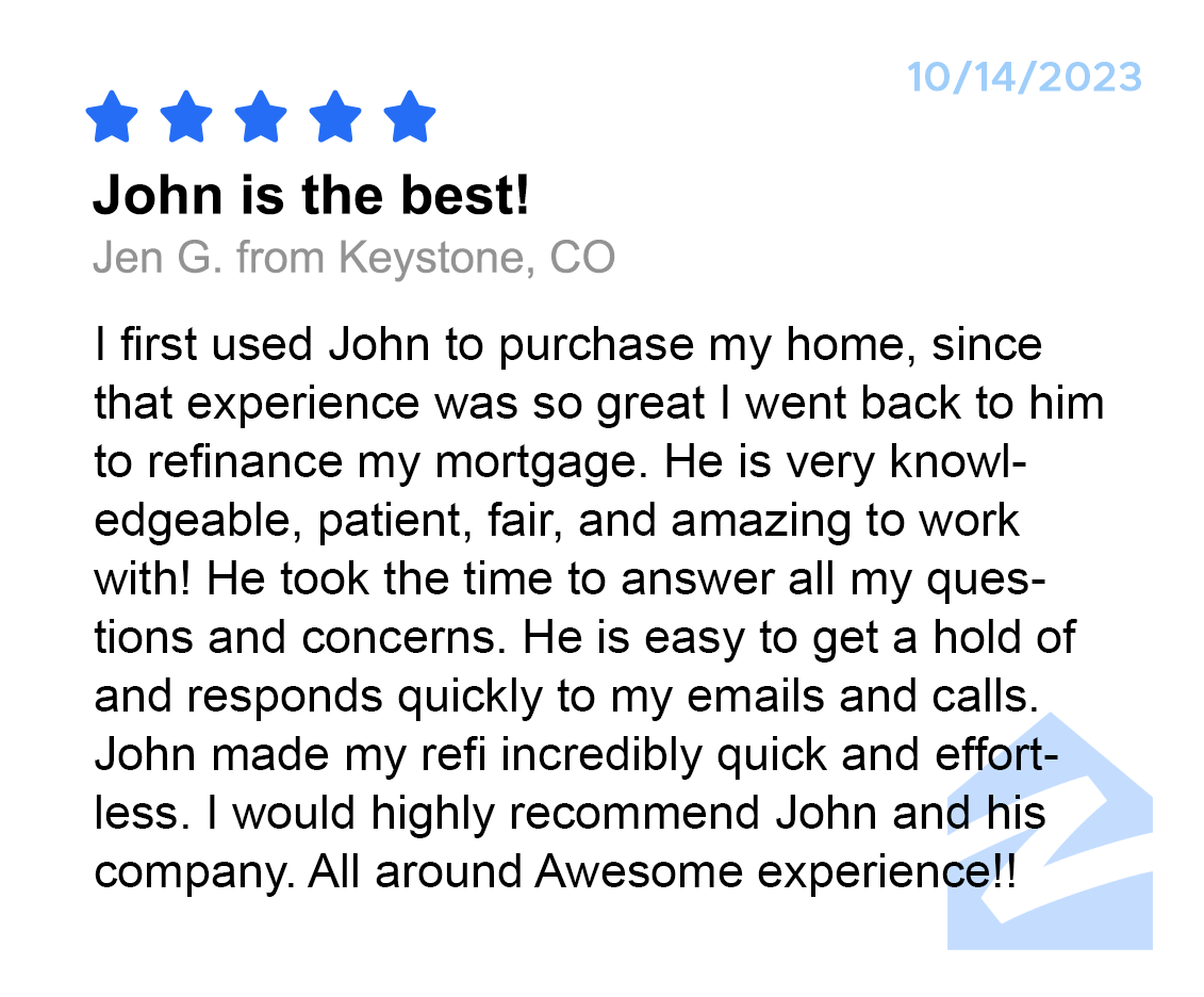 Review of John Thompson of Thompson Kane mortgage loans on Zillow